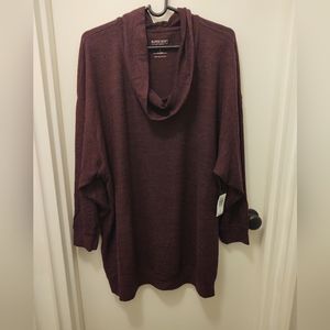 Torrid Purple/Black Marled Cowl Neck Tunic